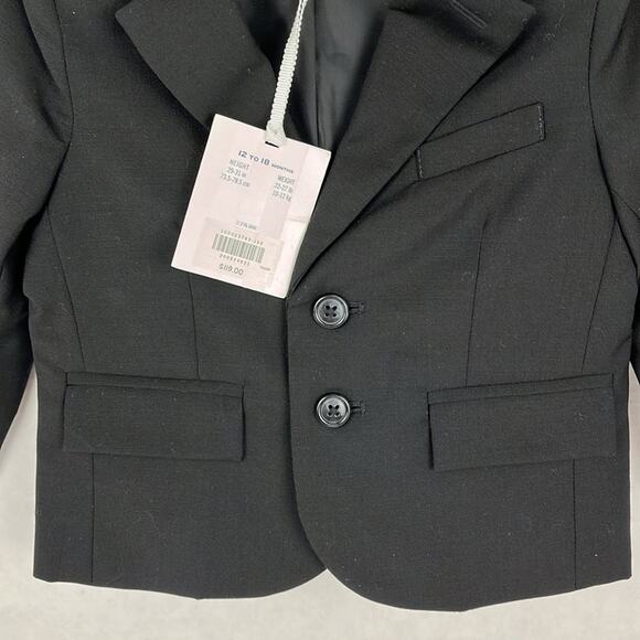 Janie and Jack Baby Blazer Black Jacket Sport Coat Special Occasion 12-18M Wool - Picture 3 of 10